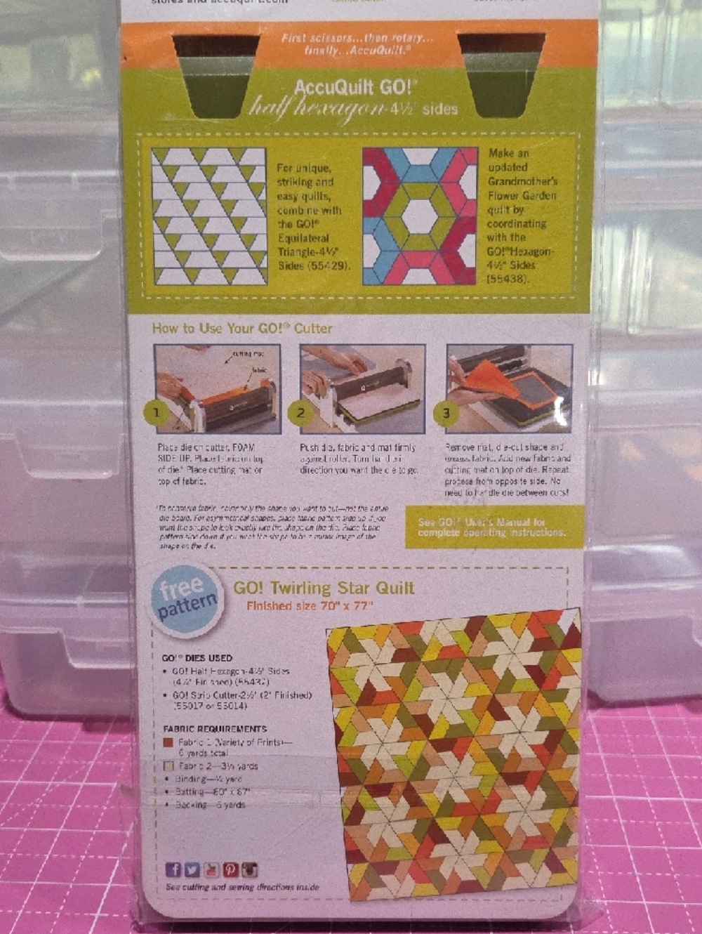 GO! Half Hexagon Fabric Cutting Die - #55437 - Picture 2 of 2